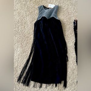 Black fringe dress- size small